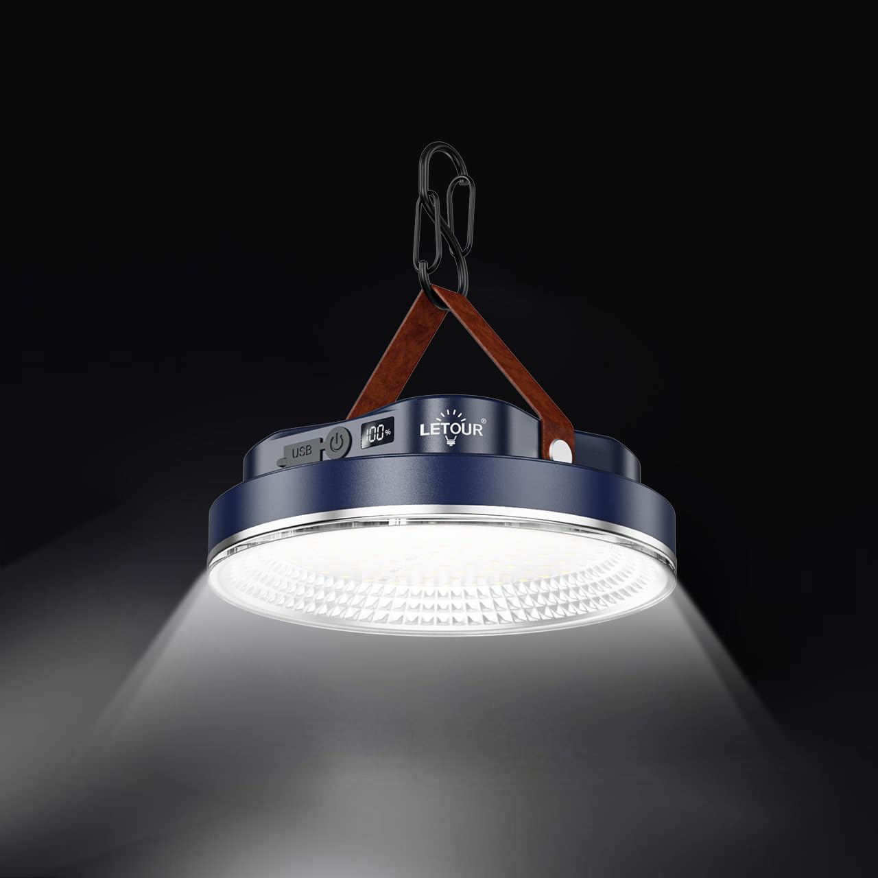 

LETOUR Rechargeable LED Lantern, Ultra-Bright, with Magnet, 5200mAh High Capacity, Continuous Lighting, Type-C Charging/USB Output, LED Battery Level