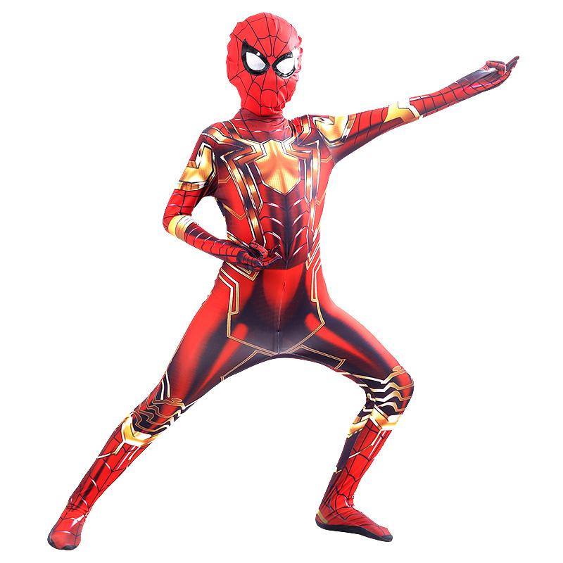 Factory  Halloween Movie Character Costumes Superhero SpiderMan Mask with Headgear Adults Jumpsuit  Milk Silk Fabric