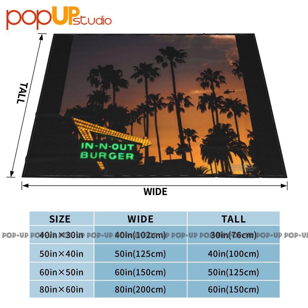 In-N-Out Burgers California Sunsets & Palm Trees Ultra-Soft Blanket Quilt Winter Sofa Cover Bed Covers