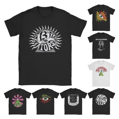 Herren 13th Floor Elevators Rock Band T-Shirts Tour Reine Baumwolle Oberteile Vintage Kurzarm Rundhals T-Shirts Erwachsenen T-Shirt