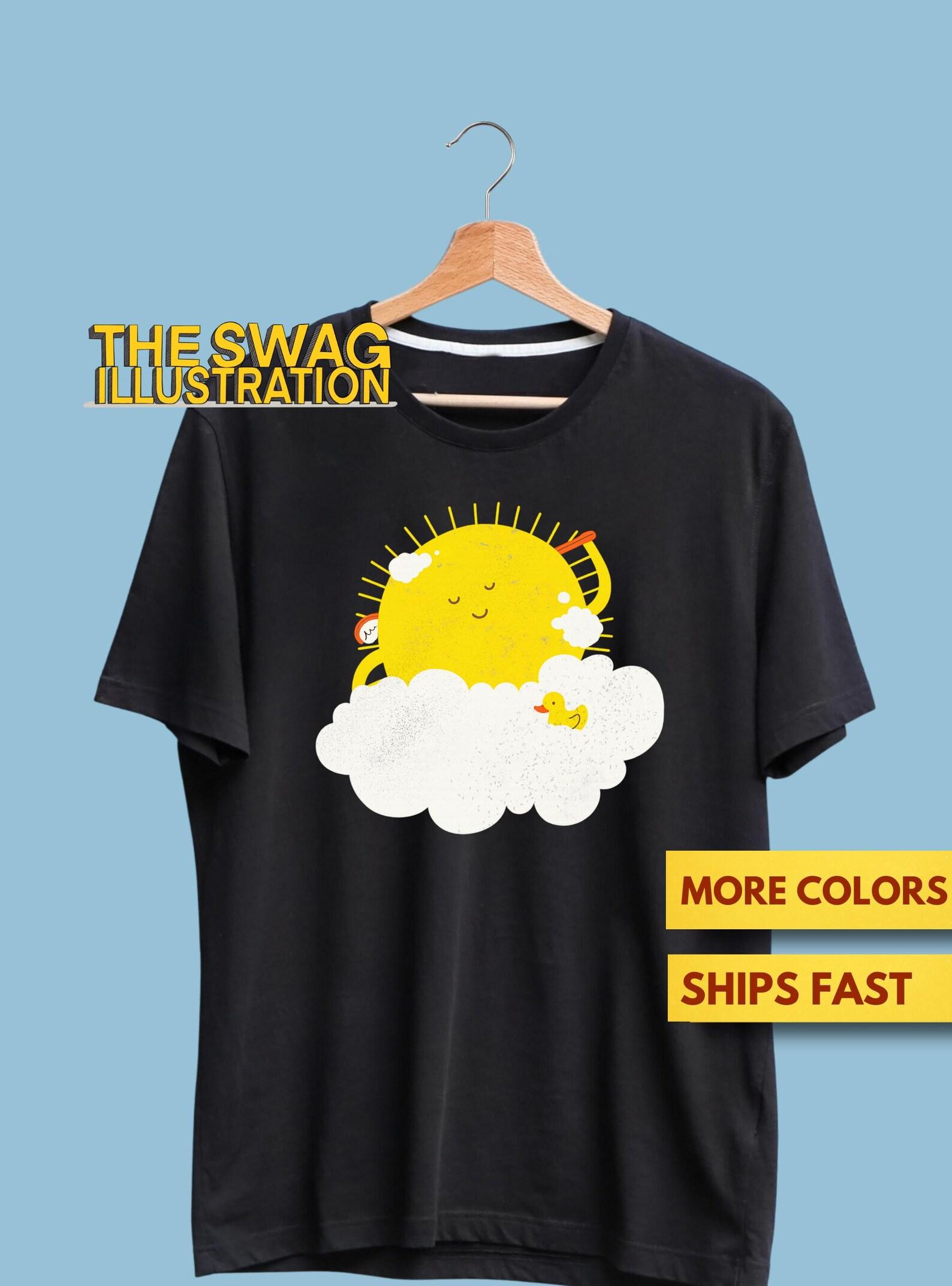 Sun Bathing Pun Shirt, Time To Bathe In Some Sunshine, Funny Cute Beach Shirt, Rubber Ducky, Sun Kids GifT shirt, Sunshine Lovers Soft Tee 2XL