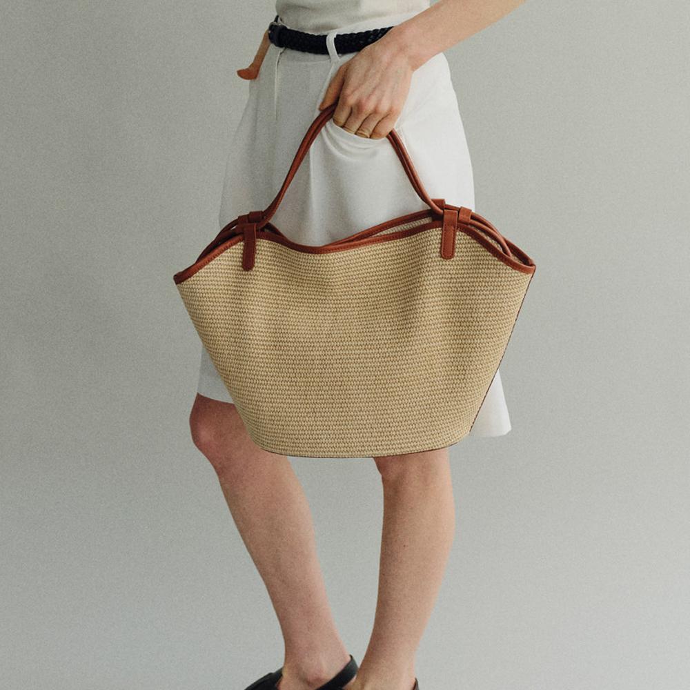 Roh Seoul Lien Shoulder Bag Raffia Caramel