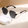 KAMMPT Fashion Retro Rimless Multi Color Lens Shades Women Stylish Brand Design Driving Sunglasses Oversize Decor Sun Glasses