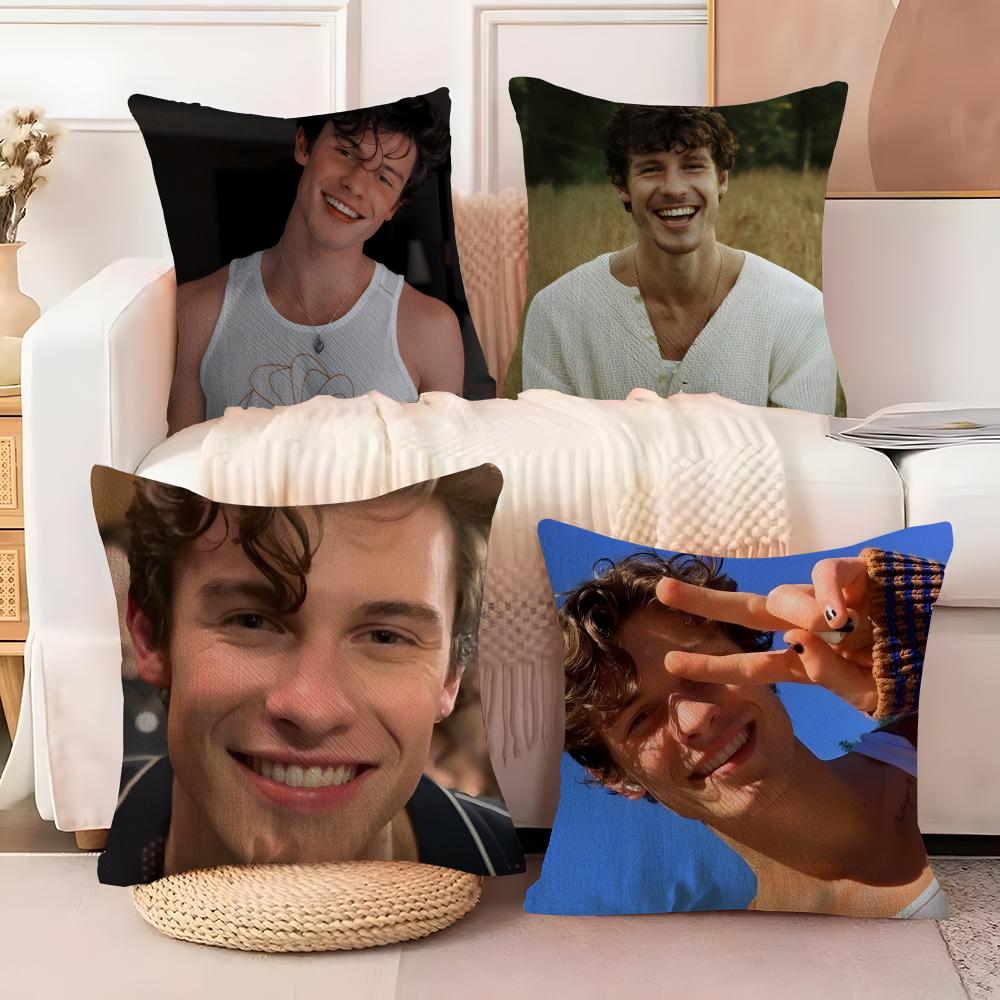Pop Singer Smile S-Shawn M-MendesS Pillow Case Linen Pillow Case Sofa Home Decor Cushion Cover Cushion Cove