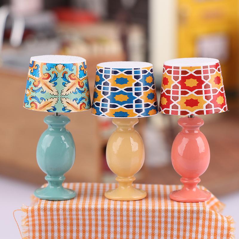 1:12 Dollhouse Miniature Desk Lamp Study Model Dollhouse Furniture Decoration Micro Scene Light Ornament Pretend Play Toys