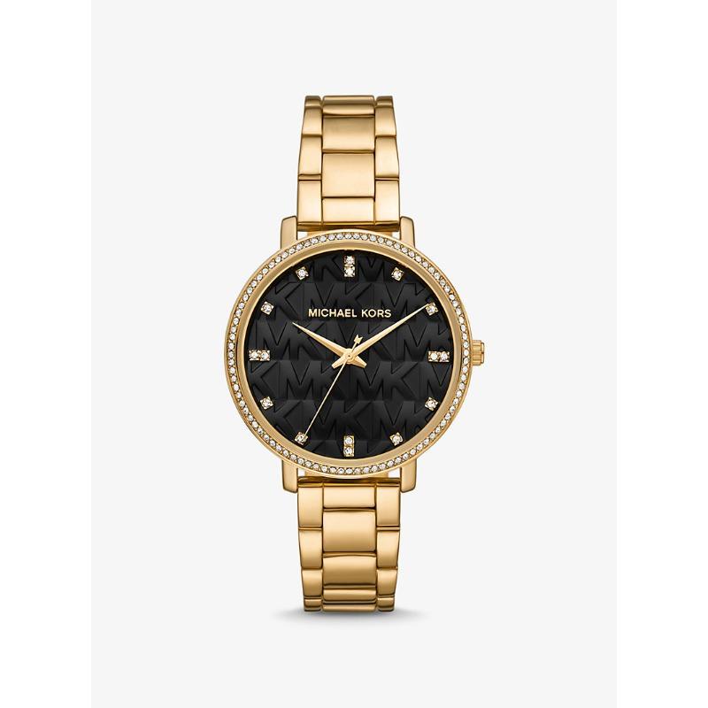 Часы Michael Kors Pyper с паве, золотистый тон, с логотипом MK4593 золотой