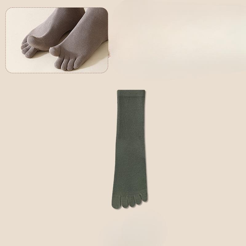 Five-fingered Socks, Men's Cotton Socks, Mid-calf Socks, Sports Sweat-absorbing Long Toe Socks, Anti-odor Long Socks, Toe Splitting Socks