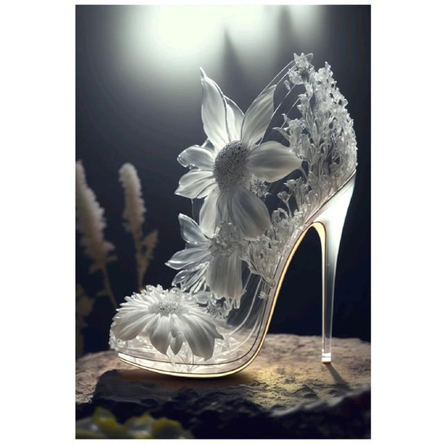 5D DIY Diamond Painting New Arrival White High Heel Butterfly Diamond Mosaic Embroidery Cross Stitch Kit Home Decoration