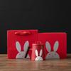 Big Red Ceramic Office Water Cup with High Appearance To Send Girlfriend Cute Rabbit with Filter and Lid Tea Separation Cup