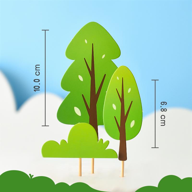 Forest Leaves Cake Topper: Apple & Coconut Tree Decor with Free Shipping