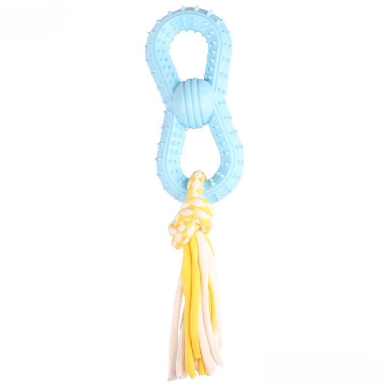 

New Cute Blue Dog Chew Toy, with An 8-shaped Circularcotton Rope That Is Biteresistantwear-resistantself Entertainingstress Relievingand Easy To Clean