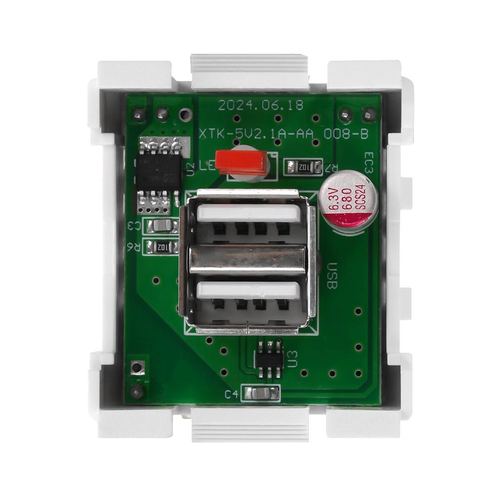 5V 2.1A Double USB Type-C QC Power Panel Socket Embedded USB Desktop Receptacle AC Power Charging Module