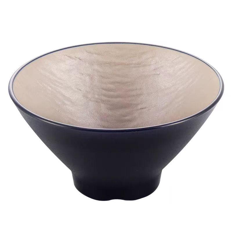 Melamine Japanese Conical Hat Bowl - Large Plastic Soup, Rice, and Noodle Bowl