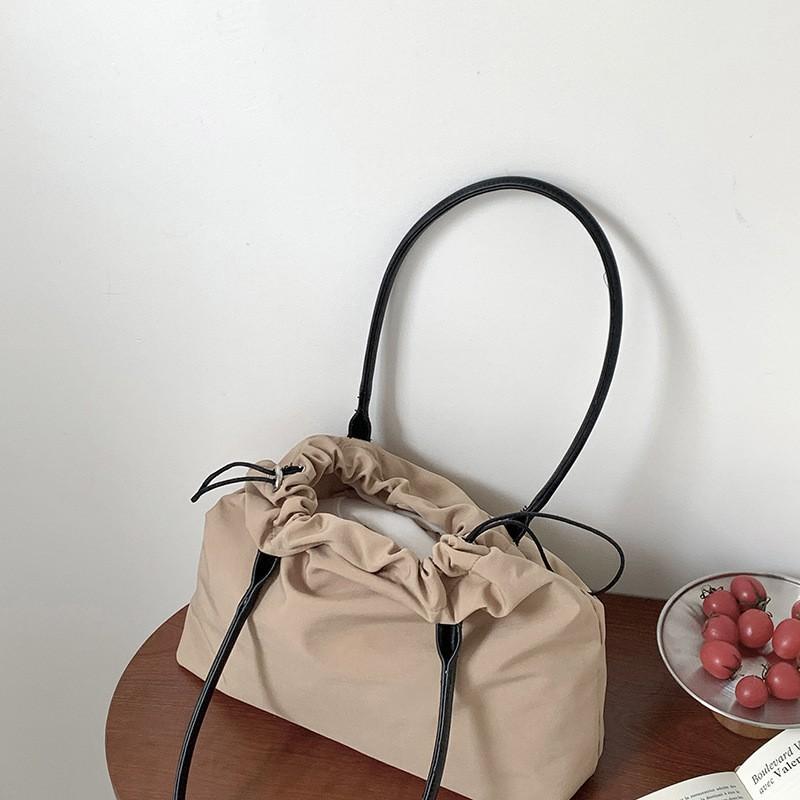 

Drawstring Nylon Tote Bag Large Capacity Women s Daily All-matching Simple Niche Casual Style Shoulder хакі