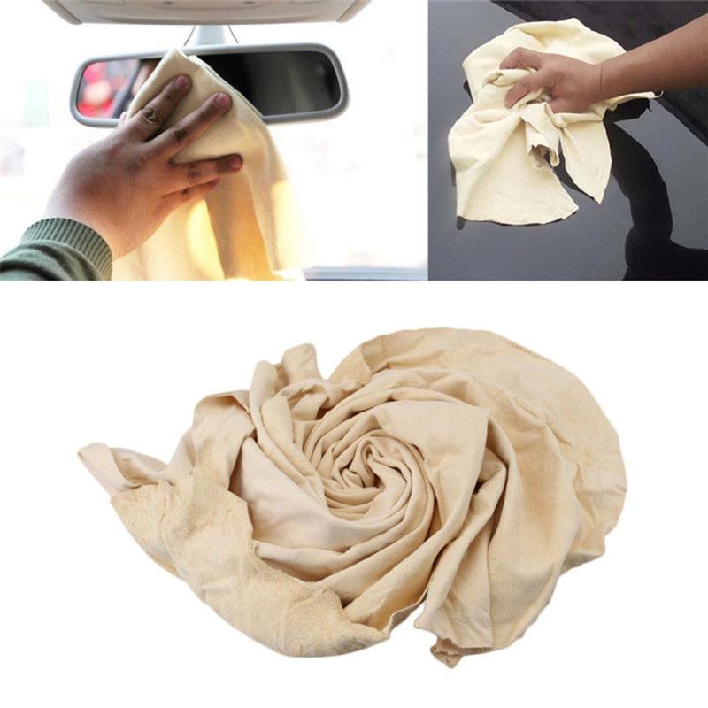 Natural Chamois Leather Car Cleaning Cloth Wash Suede Absorbent Quick Dry Towel