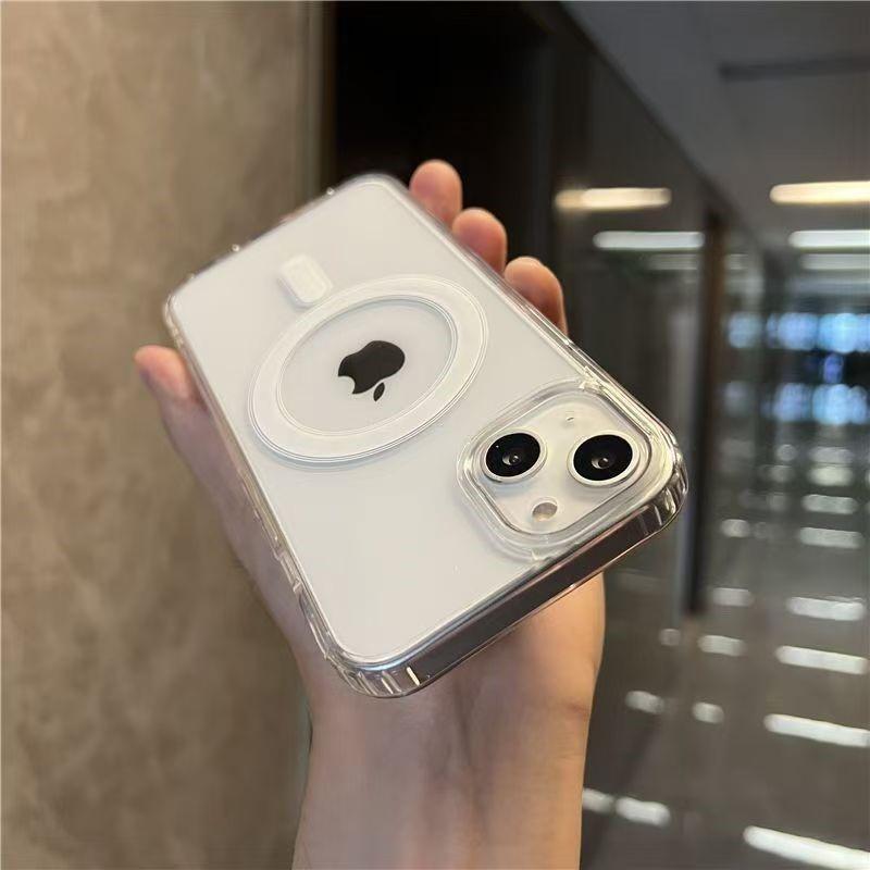 Luxury For Magsafe Magnetic Wireless Charging Phone Case For iPhone 17 16 15 14 13 12 11 Pro Max Mini Plus 16E 17E Clear Cover