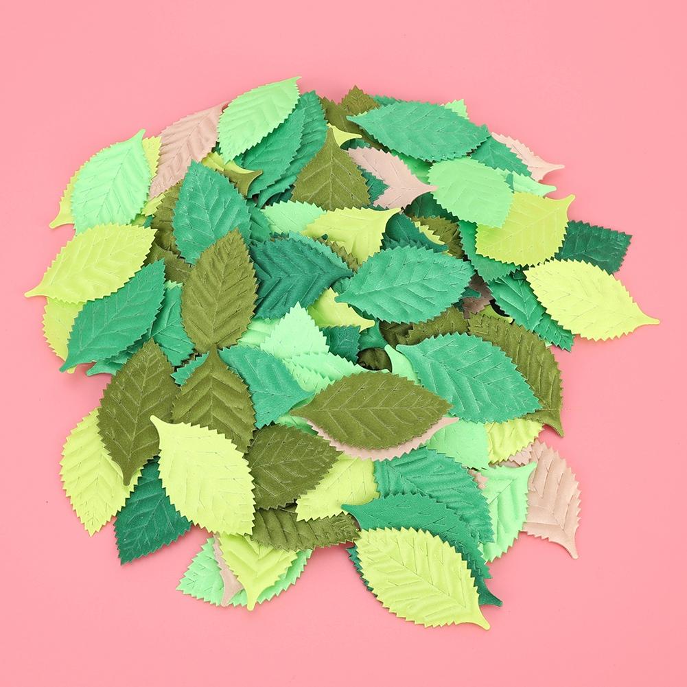 150Pcs DIY Ribbon Artificial Leaves Decor Simulation Tree Leaf Decoration Accessory for Garland