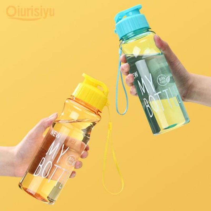 650 ml schöner, auslaufsicherer, leichter Fitness-Sport-Wasserbehälter mit großem Fassungsvermögen und Trageband für den Außenbereich, Trinkflasche