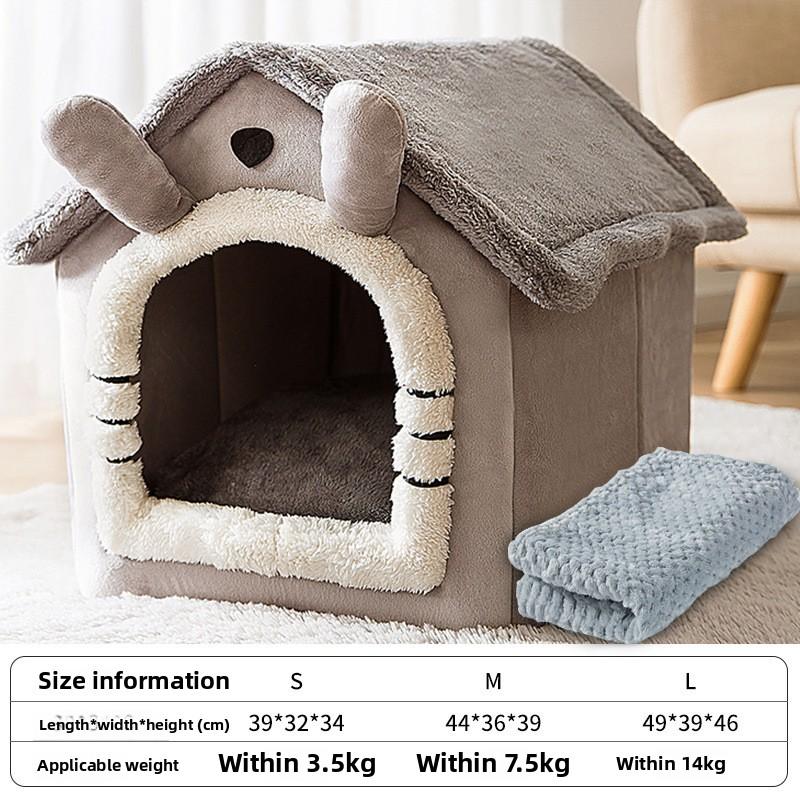 Kennel House Type Four-season Universal Small Dog Teddy Fight Removable Dog House Cat Nest Bed Spring and Autumn Pet Supplies