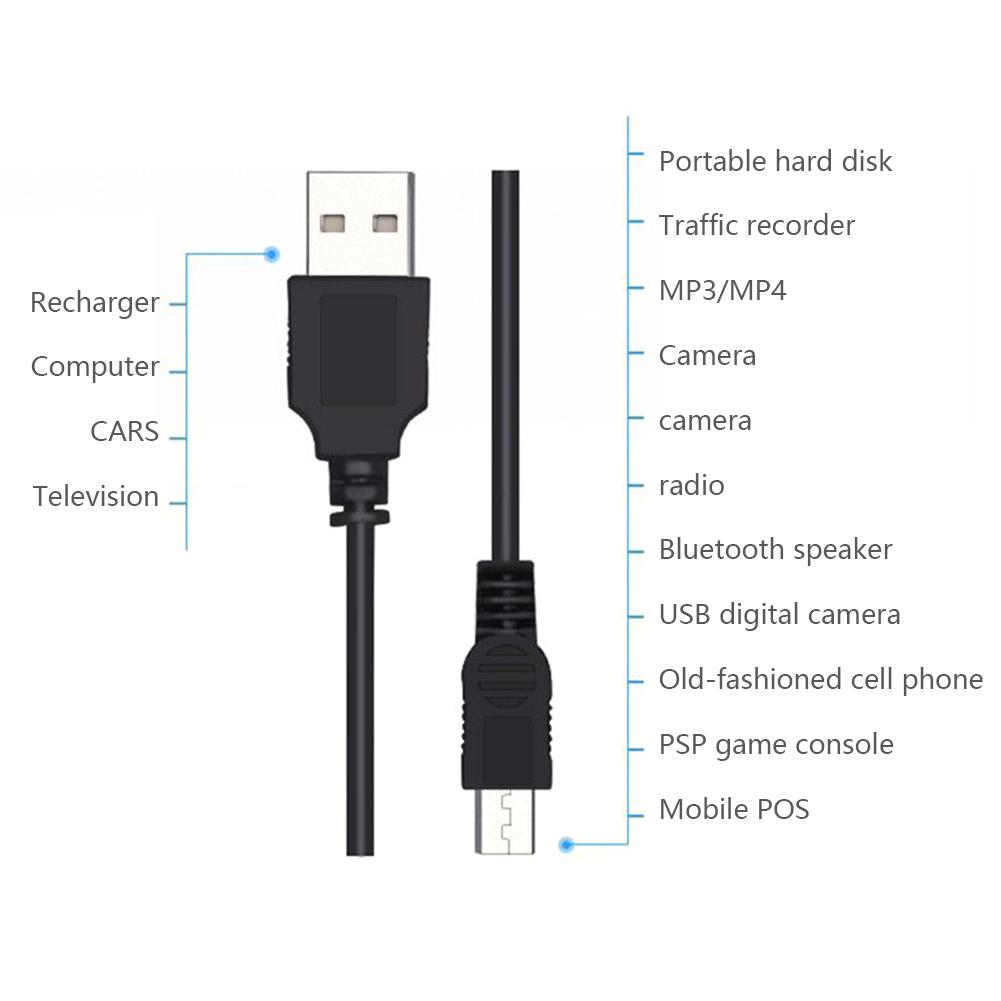 0.8/0.5M USB Cable V3 A Male To Mini B 5 Pin T Port MiniUSB for Devices MP3 MP4 Camera Mobile Phone HardDisk Computer