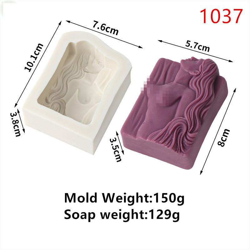 3D Mermaid Silicone Soap Mold DIY Ocean Goddess Candle Resin Making Geometry Square Chocolate Mold Home Decor Crafts Gifts