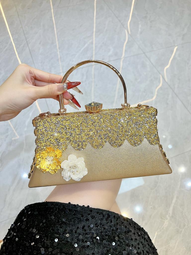 Luxury Diamond Evening Bags For Women Elegant Chain Shoulder Crossbody Bags Party Wedding Bridal Clutch Ladies Purse Handbags