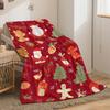 Christmas Polyester Knit Blanket Lightweight HD Print Travel Throw for Sofa Bed Living Room Four Season Gift