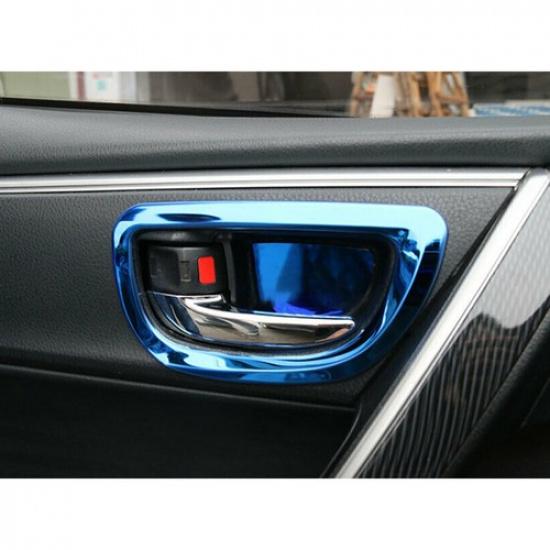 4PCS Fits Toyota Corolla 2014-2018 Blue Titanium Interior Door Handle Cover Trim