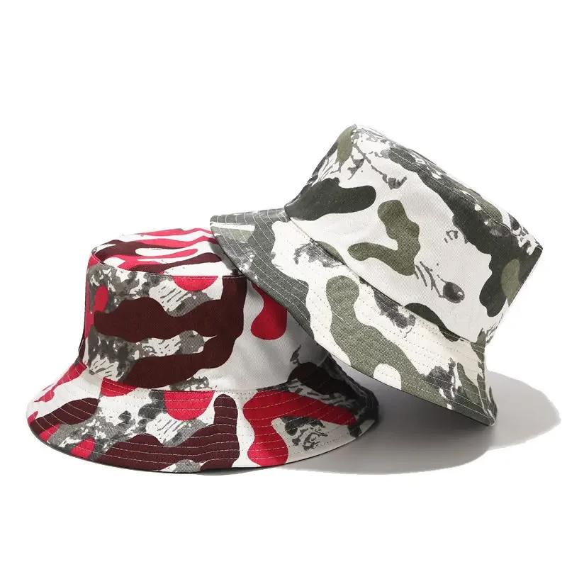 Spring and Summer Cotton Print Bucket Hat Fisherman Hat Outdoor Travel Sun Cap for Men and Women 98
