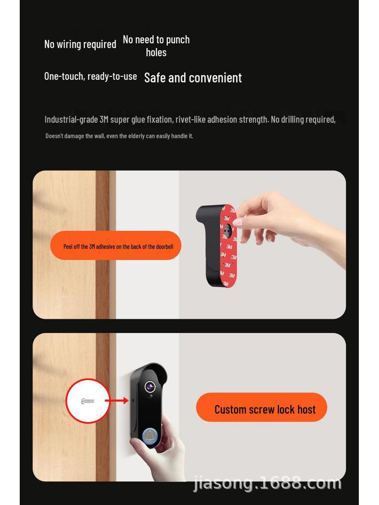 2025 Low-Power HD Wireless Smart Video Doorbell with Phone and Tuya App Connectivity