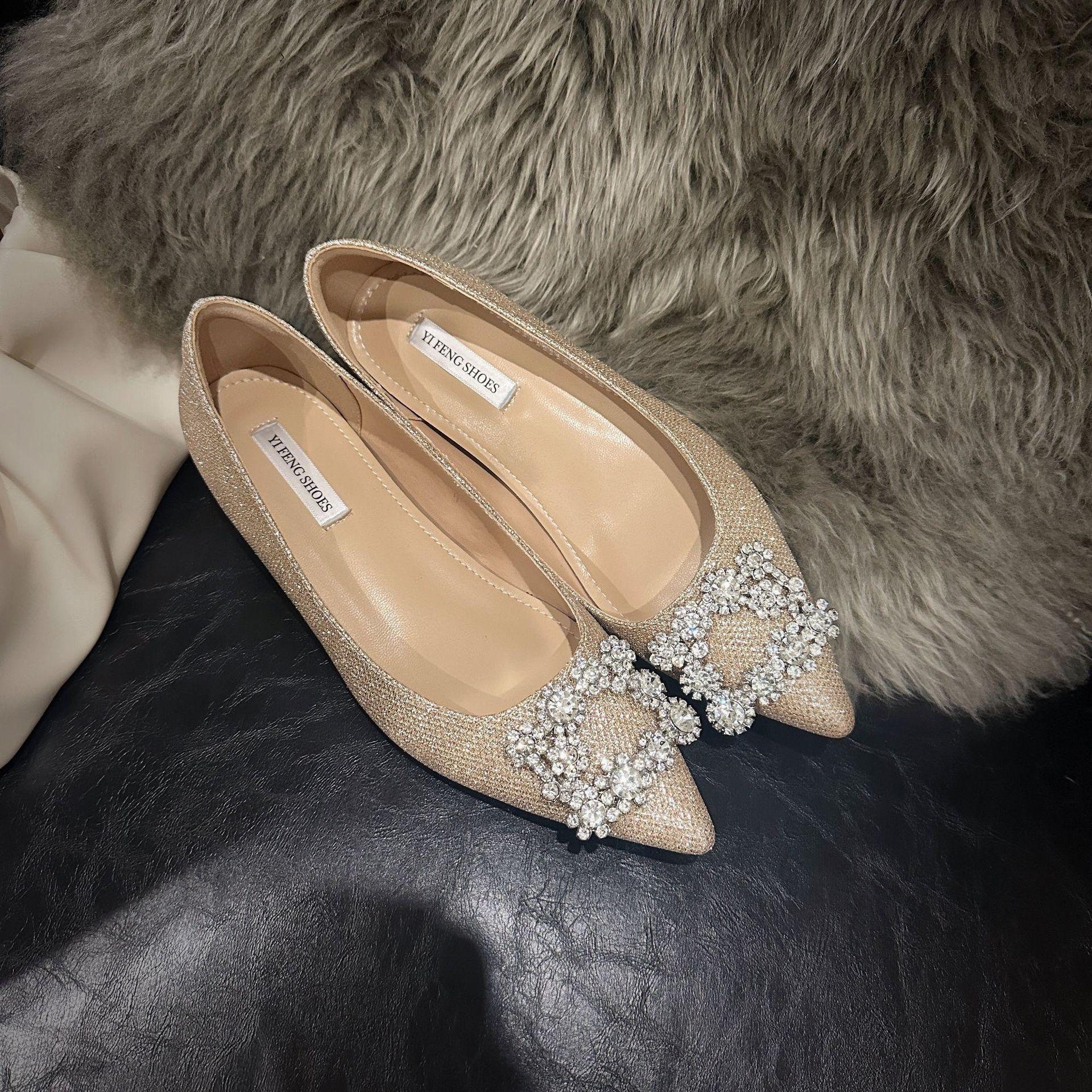 

Inner heightening women s shoes, sexy snowflake buckle square buckle soft sole single shoes, female socialite senior banquet dinner, sparkling wome 39