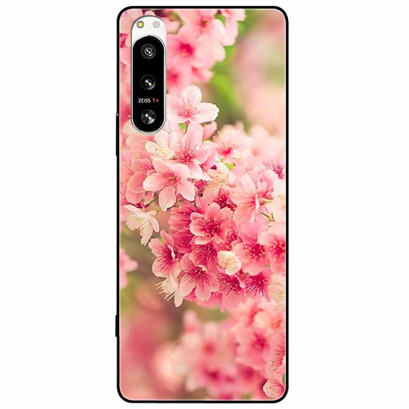 For Sony Xperia 5 IV / 1 IV Case 10IV Soft Silicone Flower Phone Back Cases For Sony Xperia 10 IV V Cover 5IV TPU Bumpers 10V
