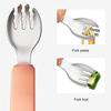 1 Set Säuglingslöffel Lebensmittelqualität rostfreies Silikon BPA-freies Säuglingsgabel-Löffel-Set Kindergeschirr für Zuhause