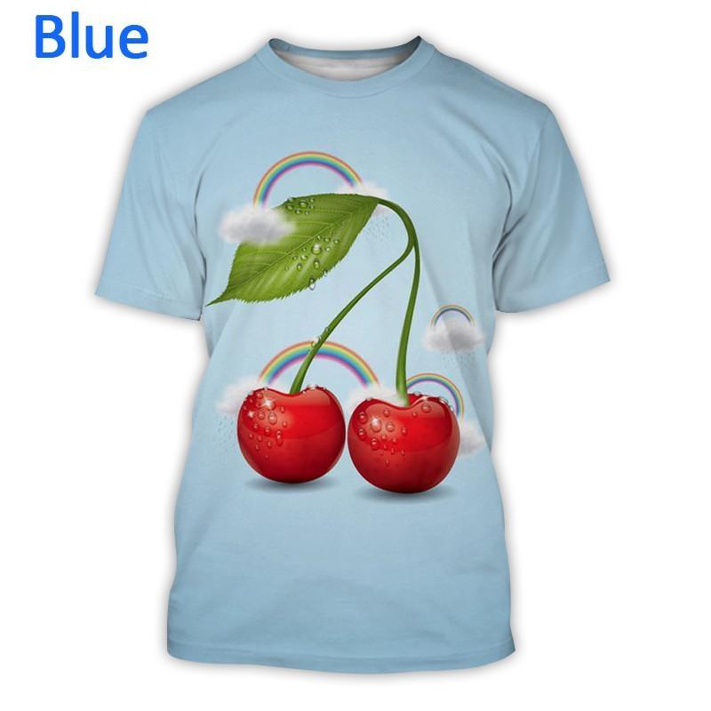 Fruit Cherry 3d Printed T-shirt Men Women Summer Short Sleeve T-Shirt Fashionable Comfortable Casual Breathable O-Neck T-Shirts