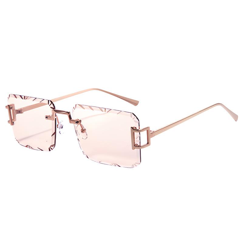 JYL Rimless Cut Lens Sunglasses UV400 Metal Unisex Luxury Fashion / 2353