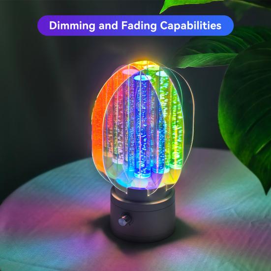 Aurora Night Light Stepless Dimmable 360-Degree Rotating RGB 7 Colors Rechargeable Aurora Light Projector Bedside Lamp