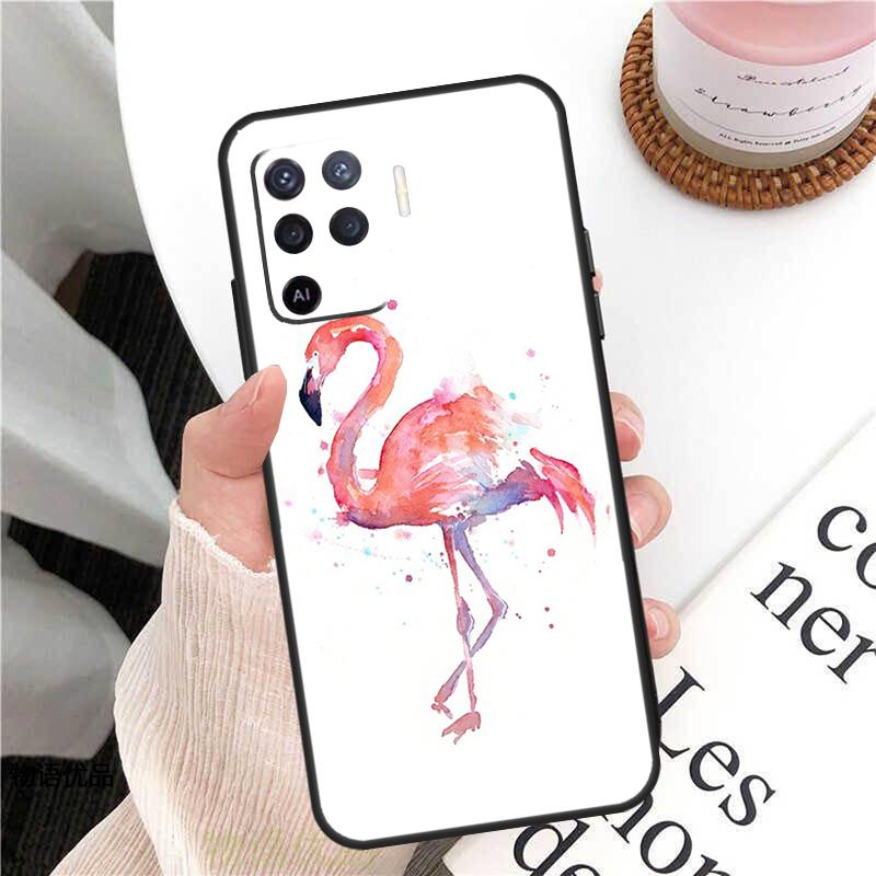 Flamingo Case For Oppo A58 A5 Pro A15 A16 A17 A57 A77 A94 A74 A54 A76 A96 A40 A60 A80 A18 A38 A78 A98