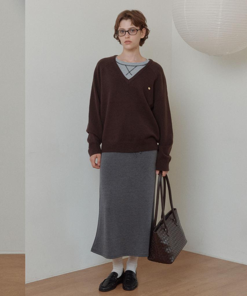 ANOETIC Anc V-Neck Knit_Brown