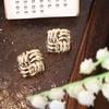 Vintage Wave Stud Earrings Zinc Zinc Alloy Twisted Earrings Trendy Ear Studs  Party