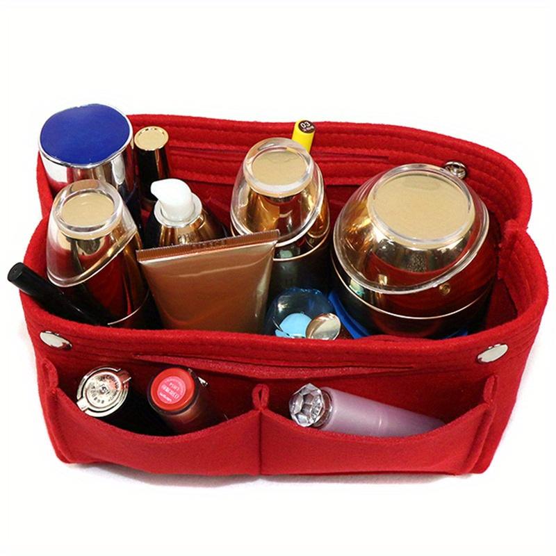 Multifunktions-Damen-Filzeinsatztasche Make-up-Kosmetiktaschen Reise-Innentasche Tragbare Handtasche Aufbewahrungstasche Organizer-Einsatz