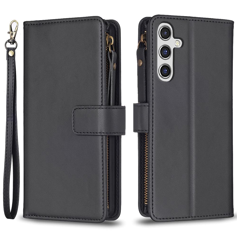 

BF Style-19 for Samsung Galaxy A55 5G Phone Case Slim PU Leather Stand Phone Cover Wallet Black