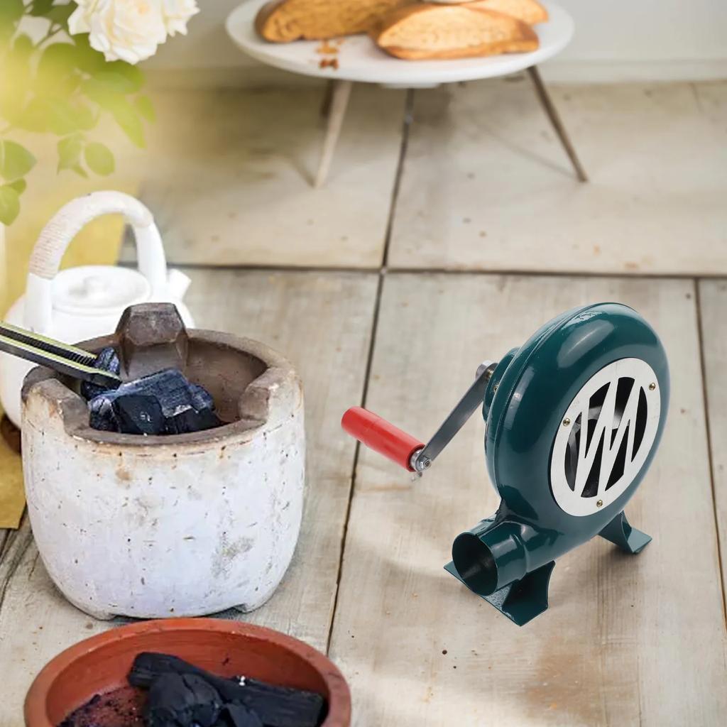 Barbecue Setup Camping Activities Hand Cranked Blower Manual Household Blower For Barbecue Grill Portable Tool