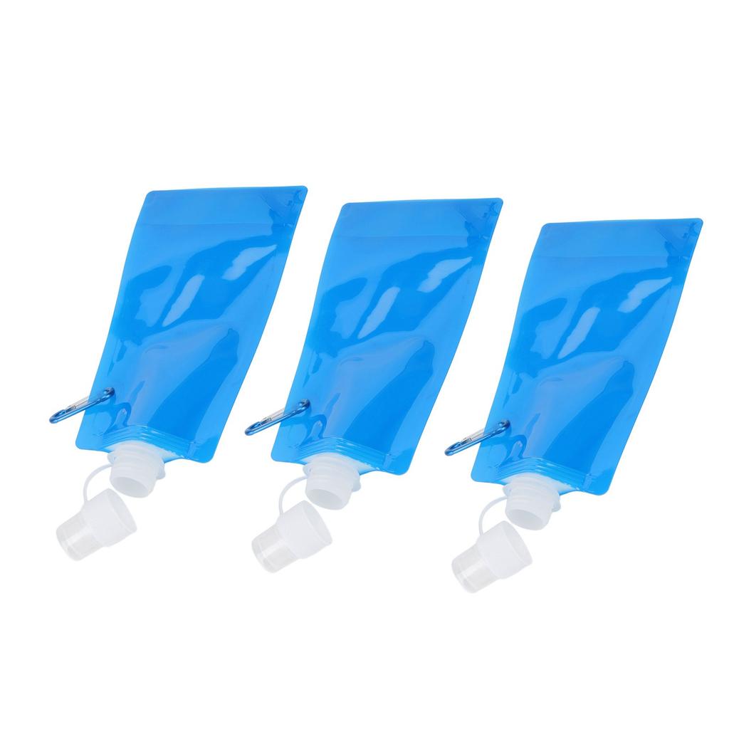 3pcs 480ml Collapsible Water Bottles Portable Ultralight Foldable Drinking Bottle with Connecting Hook