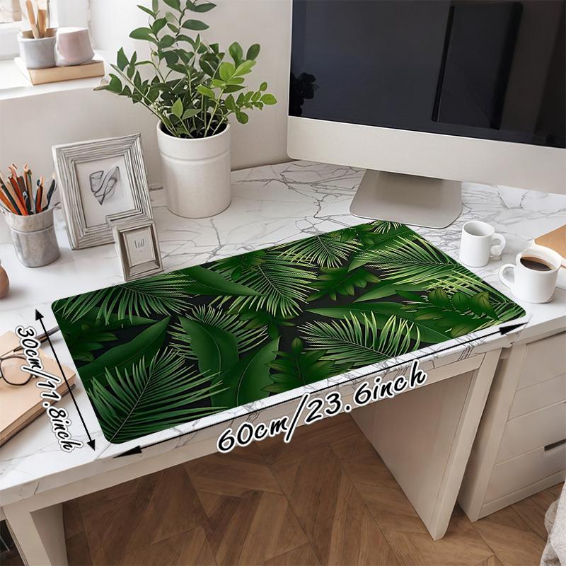 1PC tropical leaves Oversized Mouse Pad - Non-Slip Rubber Base Perfect for Office School Esports Home Decor Desk Mat 269A