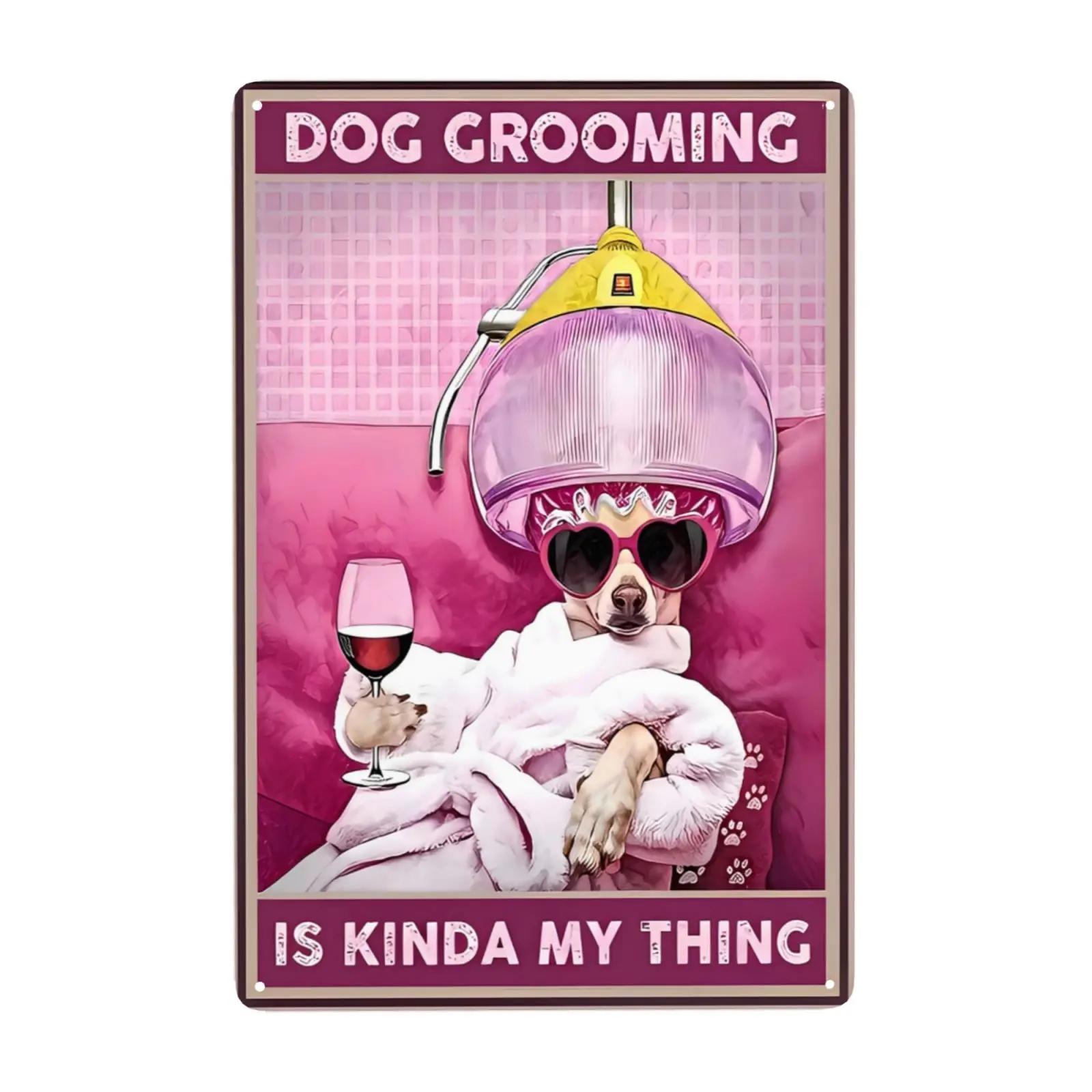 

1 шт., винтажные настенные металлические жестяные знаки для салона красоты для собак, ретро-знак для салона по уходу за собаками, фермерский дом, кухня, домашний сад, настенный декор, искусство 20x30cm