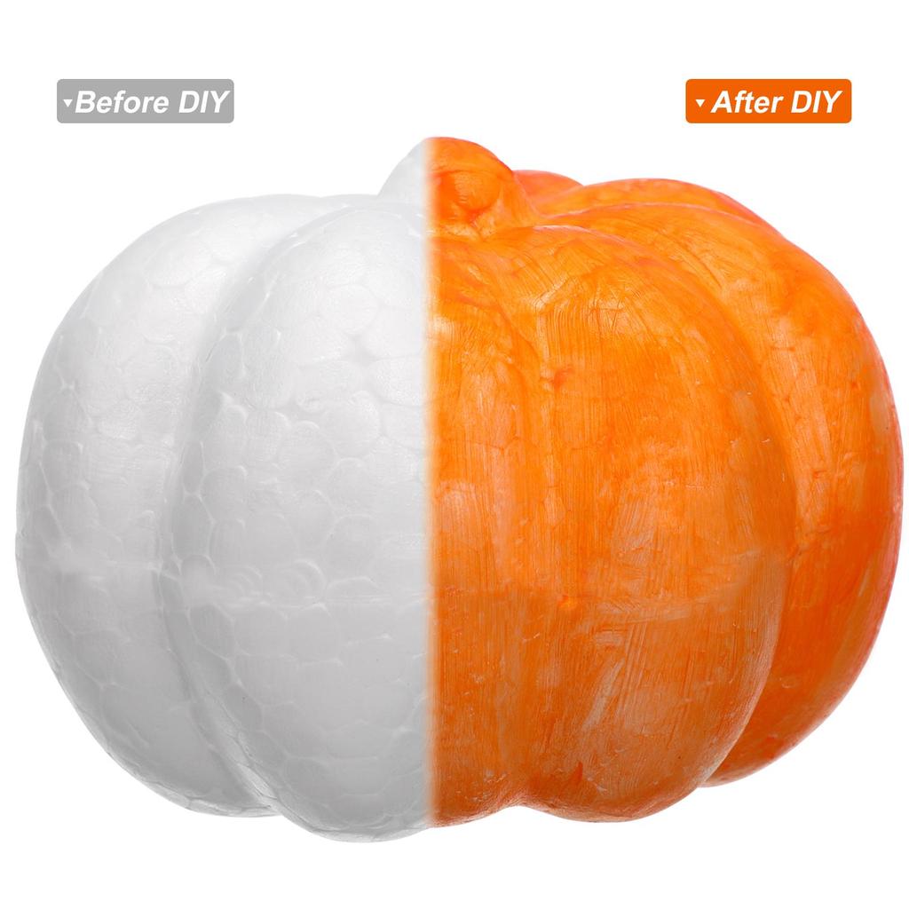 20Pcs White Foam Pumpkins Polystyrene Props Kids Gift Artificial Fake DIY Arts