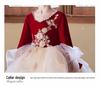 Vestido de Noche Burdeos de Tul Abullonado para Niñas – Lujoso Disfraz de Princesa para Actuación de Piano