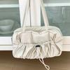 Women Pleated Shoulder Bag Multipurpose Drawstring Armpit Bag Casual Large Capacity Lightweight Slouchy Travel Bag