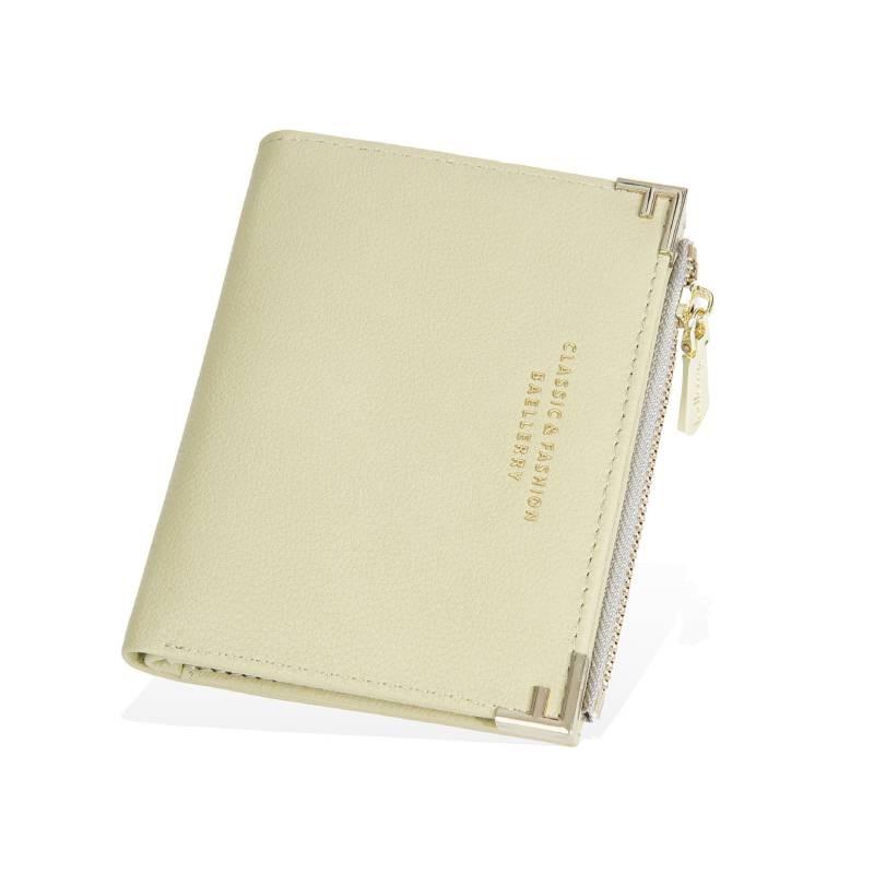 Simple Short Wallet For Women Pu Leather With Antitheft Zipper