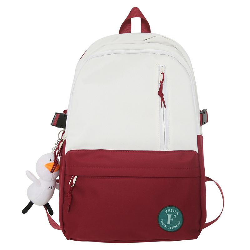 Schoolbag Casual Middle School Student Schoolbag 1011 New Korean Version Simple and Versatile Travel Backpack Trendy Couple Backpack